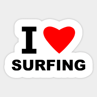 I Love Surfing Sticker